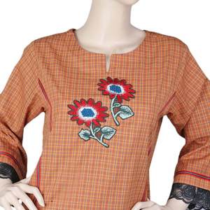 Kurti brodé pour femmes - Couleur rouille - Product Image 3
