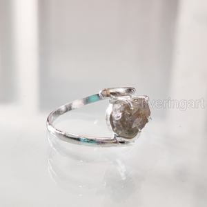 Bague pour femme en pierre brute, labradorite naturelle, avec croix à griffes, en argent sterling 925, pour anniversaire et Noël - Product Image 4