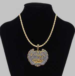 Pendentif en argent sterling 925 pour homme en moissanite VVS ronde et baguette - Product Image 3