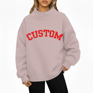Reversible Mock Neck Sweatshirt with Oversized Cotton Design and Custom Options for Men and Women - Product Image 1