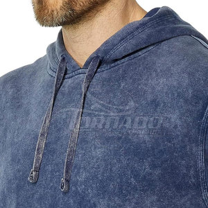 Vente en gros, service OEM, sweats à capuche délavés à l'acide pour hommes, pull léger de couleur unie, logos imprimés, hiver, coton/polyester - Product Image 4