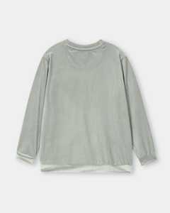 Sweat-shirt en velours premium, velours doux, manches longues, pull-over minimaliste vert pour l'automne et l'hiver, services OEM - Product Image 2