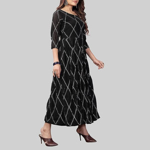 Robe de soirée mi-longue élégante pour femmes légère à séchage rapide nouveauté Style pakistanais solide Services OEM/ODM disponibles pour - Product Image 3