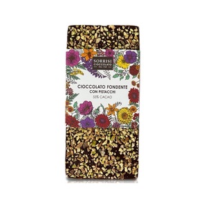 Barra de Chocolate Negro con Pistacho 55% Cacao, Regalo Floral, Bocadillo de Chocolate - Product Image 1