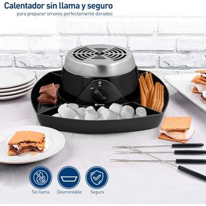 Macchina Elettrica per S'mores Bluelander in Acciaio Inox con 4 Vassoi e Set di Forchette, Pulizia Rapida, Decorazione per Feste - Product Image 2