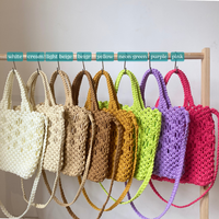 Buatan tangan Boho mewah Macrame Tote Bag untuk wanita unik Vintage gaya tas tangan