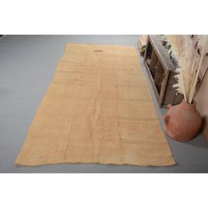 Tapis turc vintage jaune traditionnel 5.6 X 13.3ft Design patchwork en laine pour salon ou couloir pour adolescents - Product Image 2