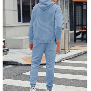 Dernier modèle de survêtement streetwear pour homme, 100% coton molletonné, respirant, à capuche, avec cordon de serrage, couleurs personnalisées - Product Image 4