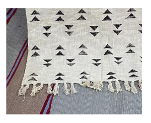 Precio de fábrica directo 100% algodón bloque de mano estampado Mudcloth tejido Manta lisa para sala de estar al aire libre hogar - Product Image 3