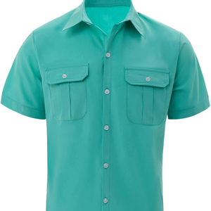 เสื้อเชิ๊ตผู้ชายแขนสั้นคอตตอน100% ดีไซน์แบบลำลองระบายอากาศได้ดีเสื้อเชิ๊ตผู้ชาย - Product Image 1