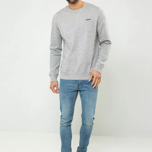 Vente en gros Col ras du cou uni Logo personnalisé Hommes Hoodies Collection Hiver Basics Coton mélangé Confortable et respirant - Product Image 5