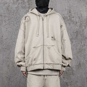 Conjunto de Sudadera con Capucha y Pantalones Deportivos de Forro Polar Grueso, Estilo Urbano, Ecológico, con Logotipo Personalizado al por Mayor para Hombre - Product Image 1