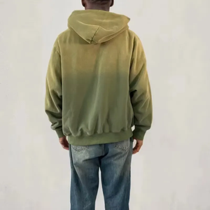 เสื้อฮู้ดผ้าฝ้ายขนาดใหญ่โอเวอร์ไซส์พร้อมฮู้ดผ้าไหมมีฮู้ดผ้าพัฟฟ์พิมพ์ลายซับใน - Product Image 5