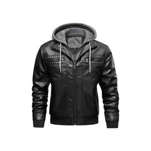 Nouveau modèle de vente en gros pas cher Vêtements décontractés Veste en cuir véritable à fermeture éclair complète pour hommes - Product Image 6