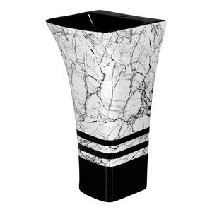 Toilette de toilette au sol au design de luxe-Placard d'eau de salle de bain décoratif en relief en bois, cuvette de toilette monobloc en céramique monobloc - Product Image 5