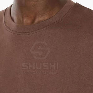 Venta al por mayor OEM logotipo personalizado de talla grande Casual hombres Camisetas manga corta 100% algodón respetuoso con el medio ambiente transpirable 260g - Product Image 6