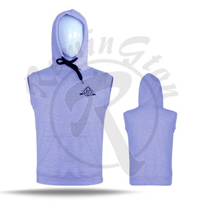 Sudadera con capucha sin mangas para entrenamiento con logotipo personalizado a la venta Sudadera con capucha para gimnasio sin mangas para hombres culturismo para adultos - Product Image 3