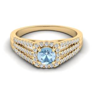 Anillos de Plata de Ley 925 con Moissanita Sólida REYES a Precio de Mayoreo para Mujer, Joyería de Lujo con Piedra Preciosa Aguamarina, Regalo de Boda - Product Image 1