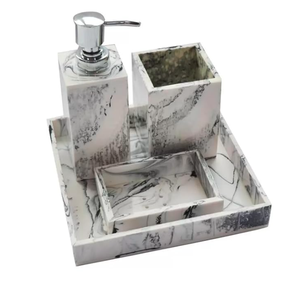 Ensemble de quatre pièces de haute qualité Accessoires de salle de bain en résine époxy de qualité supérieure Design accrocheur Article de salle de bain complet à bas prix - Product Image 6