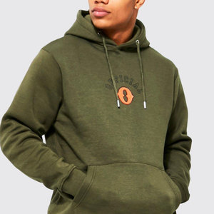 FREEZY APPAREL Ensemble de survêtement à capuche vert olive pour homme, décontracté, en coton, avec pantalon long, logo imprimé sur le devant et poches latérales - Product Image 5