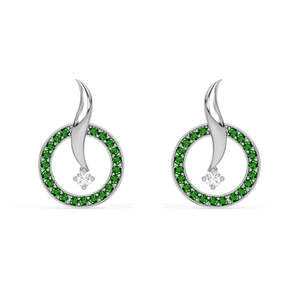 NOVAMART Fine 925 Sterling Silver Verde <b>Crystal</b> <b>Earrings</b> Wholesale Export - Product Image 1