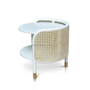 Table de chevet moderne et sophistiquée en bois massif Rangement élégant chic Caractéristiques convertibles pour meubles de chambre à coucher Salon Hôtels - Product Image 2