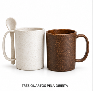 แก้วกาแฟคู่จากแกลบข้าวและใยมะพร้าว - แก้วกาแฟรักษ์โลกนำกลับมาใช้ใหม่ได้ - ผลิตในบราซิล - Product Image 2