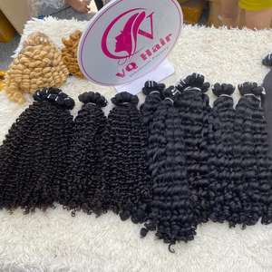 Meilleure vente Deep Curly Machine Double trame de peau Extensions de cheveux humains Vietnamien Vierge HD pour Bundle Noir - Product Image 2