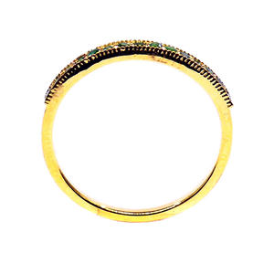 Designer 14K Yellow Gold Tsavorite Gemstones Attractive Charm Classic Elegant Fashion <b>Finger</b> <b>Full</b> Band <b>Ring</b> - Product Image 4