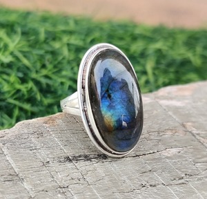 Bague en pierre précieuse Labradorite Bijoux pour femme Bijoux en argent style Boho Argent sterling 925 Bague tendance faite main Cadeau pour elle - Product Image 2