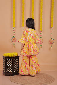 Ensemble Sharara de créateur pour enfants filles, tenue de fête traditionnelle indienne, tenue de festival et de mariage, robe ethnique en coton et soie pour enfants - Product Image 4