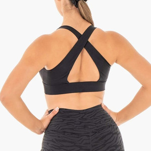 Wholesale Price Custom Logo Breathable High Support Plus Size Women's Athletic Workout Fitness Sports Gym Bra Front Logo - Product Image 3