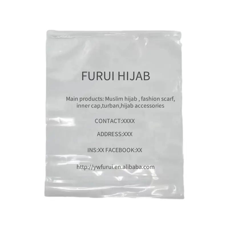 custom made Packing bags zipper bags for hijab use scarf packing bags with printing LOGO content