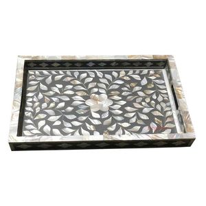 Elegante Bandeja de Servicio de Hueso de Lujo con Incrustaciones Naturales, Especial para Ramadán y Eid - Product Image 3