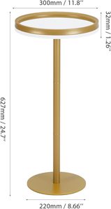 Table d'appoint ronde en métal et pierre de marbre de style moderne Table d'appoint sur pied pour le salon et les petits espaces - Product Image 2