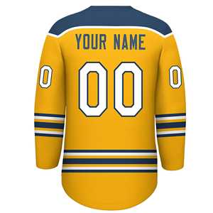 Camiseta de Hockey Personalizada, Ropa de Equipo, Negra, Naranja y Blanca a Rayas, Cuello en V, Números y Letras Cosidos, Diseño de Logotipo, Tallas para Adultos y Jóvenes - Product Image 6