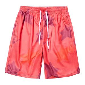 Pantalones cortos de malla transpirable con estampado personalizado al por mayor para hombre, Colección sostenible de verano con botones y Mosca, color liso teñido - Product Image 4