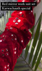 Top DE TRABAJO DE ESPEJO DE Georgette puro con manga completa y pantalón con Dupatta - Product Image 5