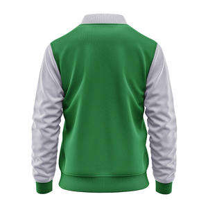 Veste bomber formelle ample, coupe-vent, respirante, écologique, couleur unie, personnalisée, fermeture éclair intégrale, en laine et viscose - Product Image 5