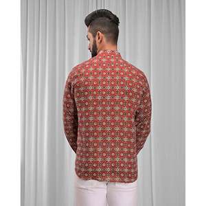 Chemise décontractée pour homme en coton imprimé à manches longues, respirante, en popeline ou tissu Oxford, motif floral ou à pois, offre ODM - Product Image 5