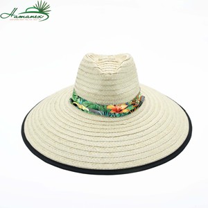 Hot sale 2024 White rotating straw hat with green and yellow textured fabric, black hem and chin <b>laces</b> model HA275 - Product Image 5