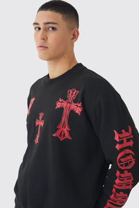 Sudadera recortada de algodón 100% de gran tamaño con estampado completo personalizado, sudadera transpirable Unisex, sudaderas con capucha gruesas y pesadas con cremallera para hombres - Product Image 3