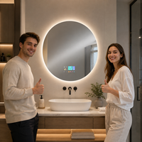 Miroir de salle de bain intelligent Vercon Glory avec écran tactile de 5 pouces pour marques de salles de bain, WiFi, Bluetooth, LED, anti-buée automatique