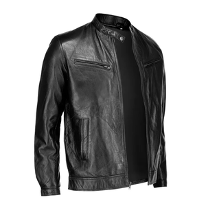 Vestes en cuir de vachette véritable entièrement personnalisées pour hommes Veste en cuir bon marché pour hommes fabriquée au Pakistan - Product Image 5