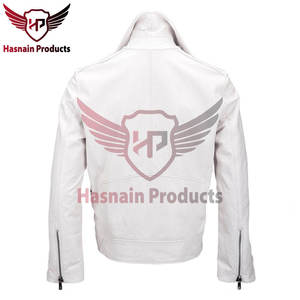 Elegante chaqueta de motorista de cuero curtido vegetal Premium para hombre con diseño de Phoenix, cuello blanco con capucha, declaración de invierno a la moda - Product Image 2