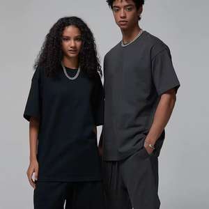 T-shirt vierge personnalisé pour hommes 250 300 Gsm lourd 100% coton T-shirt oversize épaule tombante Boxy Fit Crop T-shirt pour hommes - Product Image 2