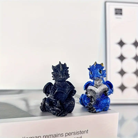 Ornements créatifs de vacances maison bureau oeuvre de table artisanat petit Dragon Figurine lecture livre résine Statue
