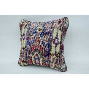 12x12 Pouces Multicolore Bohème Laine Patchwork Oreiller Vintage Motif Tissé Kantha Style - Product Image 3