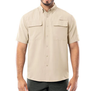 <b>Men's</b> Short Sleeve Button-Down Fishing Shirt: the Ultimate Outdoor Top for Comfort and Style - Product Image 1