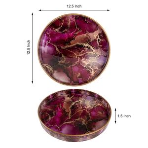 Bandeja de servicio de madera de mango indio hecha a mano al por mayor bandeja de cocina impresa de esmalte decorativo de tamaño personalizado para almacenamiento de alimentos de uso doméstico - Product Image 5